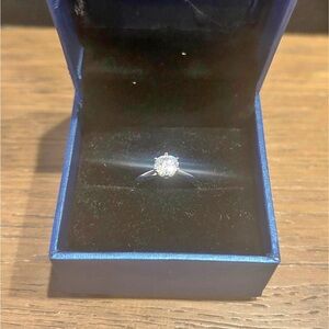 VVS1 0.5ct Moissanite Engagement Ring 925 Sliver